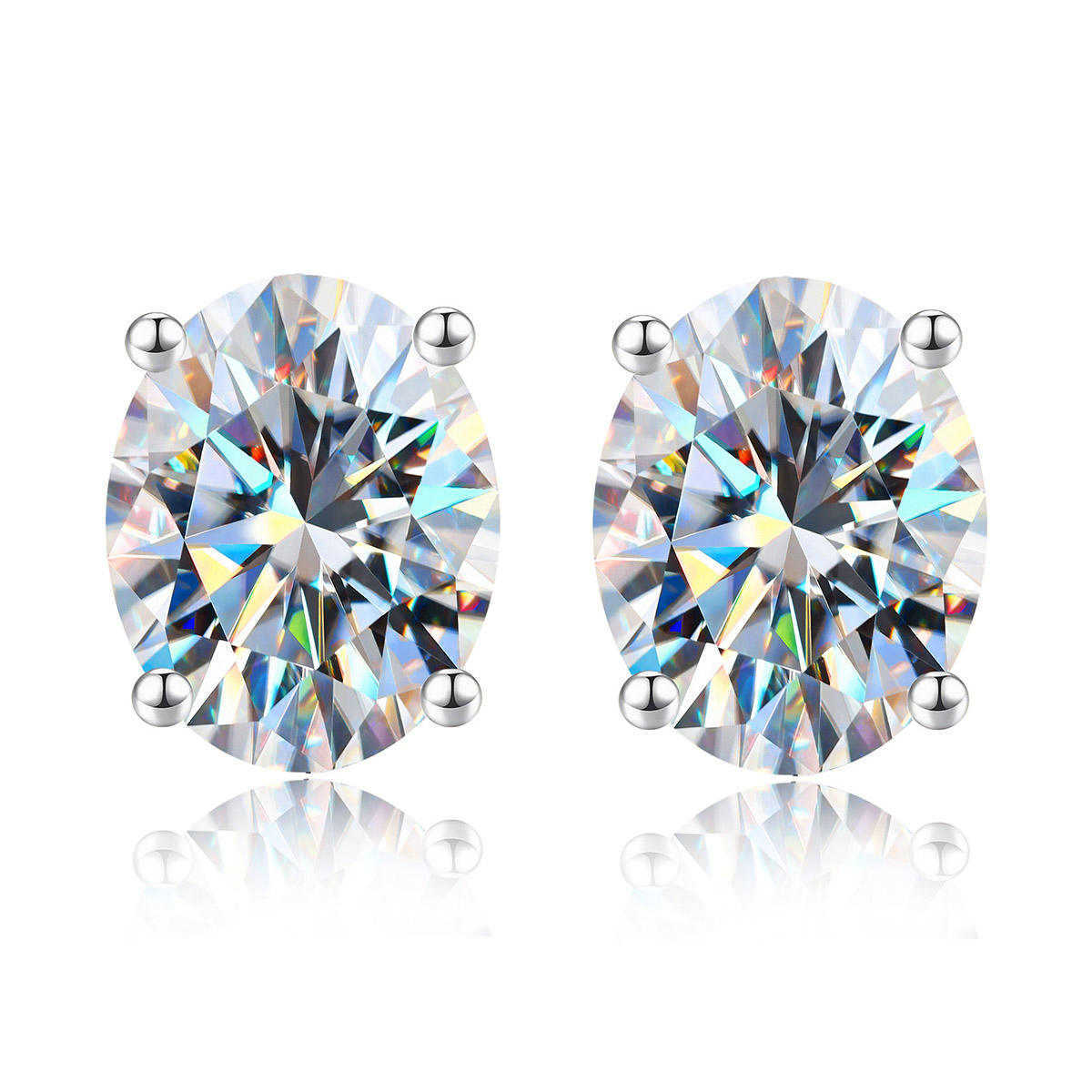 D color Sparkling 1CT 2ct Oval Cut Moissanite Diamond earring for Women Gift 925 Sterling Silver Engagement Wedding Fine Jewelry