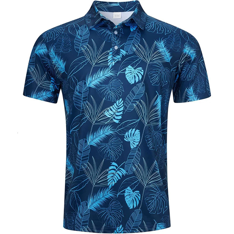 Hawaiian Flower Plants 3D Print Polo Shirts For Men Clothes Harajuku Short Sleeve Cool Button Lapel Tee Shirt Women Clothes 240601