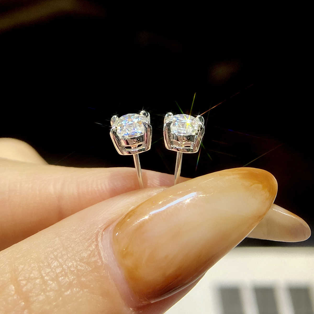 D color Sparkling 1CT 2ct Oval Cut Moissanite Diamond earring for Women Gift 925 Sterling Silver Engagement Wedding Fine Jewelry