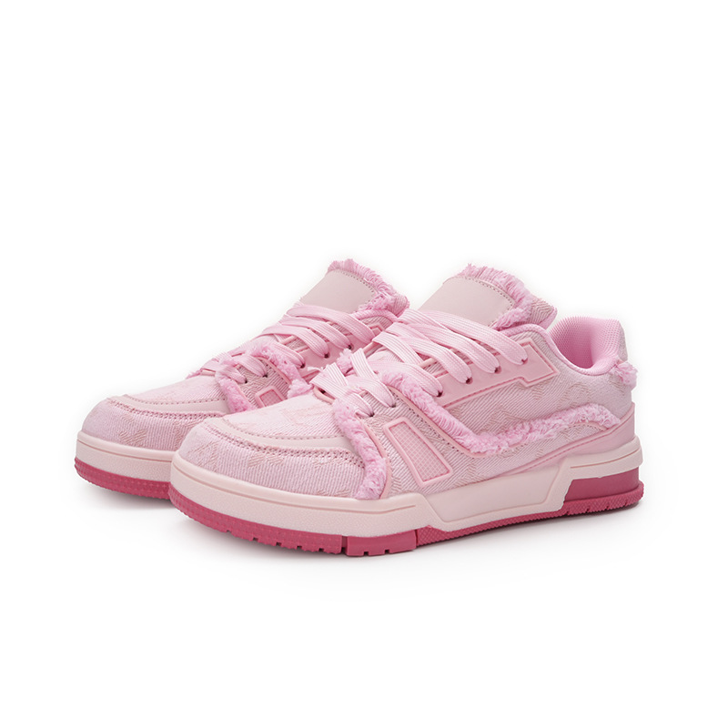 shipping 2024 fringe Free Denim casual with flat soles design sense of niche trendy couples chic Hong Kong style sports shoes Lhshoe