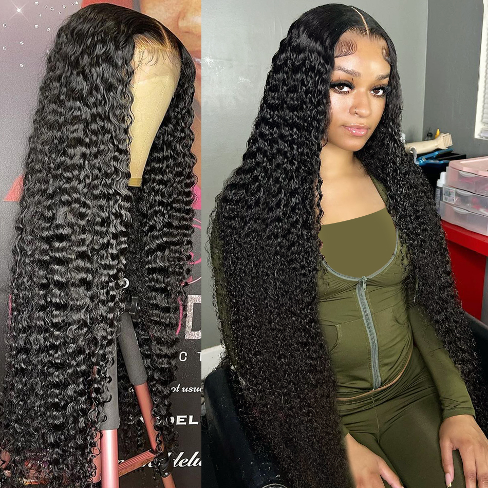 Wholesale Water Wave Curly 13x6 HD Lace Frontal Wig Brazilian 30 40 Inch 13x4 Glueless Loose Deep Wave Human Hair Lace Front Wig for Women