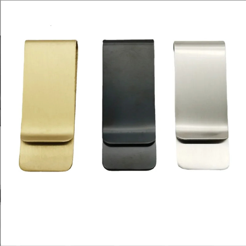 Vintage Solid Brass Money Clip Wallet Thickness Metal Men Cash Bill Clamp Holder ID Credit Card Folder For Male Mini Purse 240510