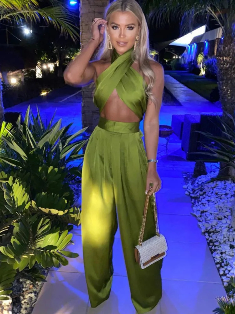 Kesiachiccly Sexy Bodycon Rompers Womens Jumpsuit Workout Active Wear Sleeveless Summer Satin Jumpsuits Skinny Fashion 240601