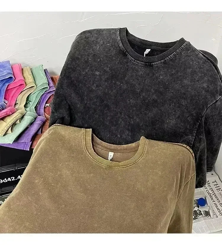 Harajuku Vintage Tshirt Streetwear Japanese Anime Graphic Print Washed Short Sleeve Oversized T-Shirt Men Casual Tees Tops 240601