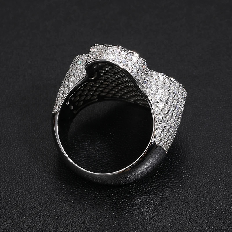 Baguete Bling Cross Rings For Women Men 925 Sterling Silver D VVS Diamond Ring Pass Tester 240530