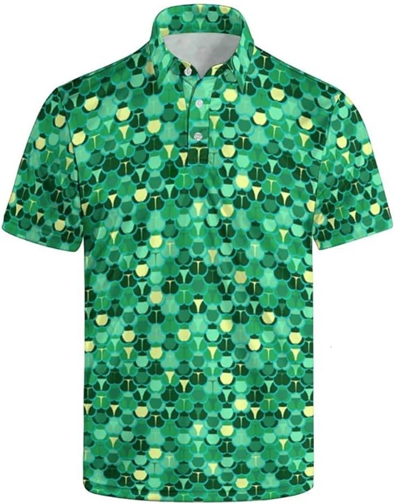 3d Print Polo Shirts For Men Women Slim Golf Shirts Fashion Street Flashes Polo Shirt Sunny Cool Hawaiian Beach Short Sleeve 240601