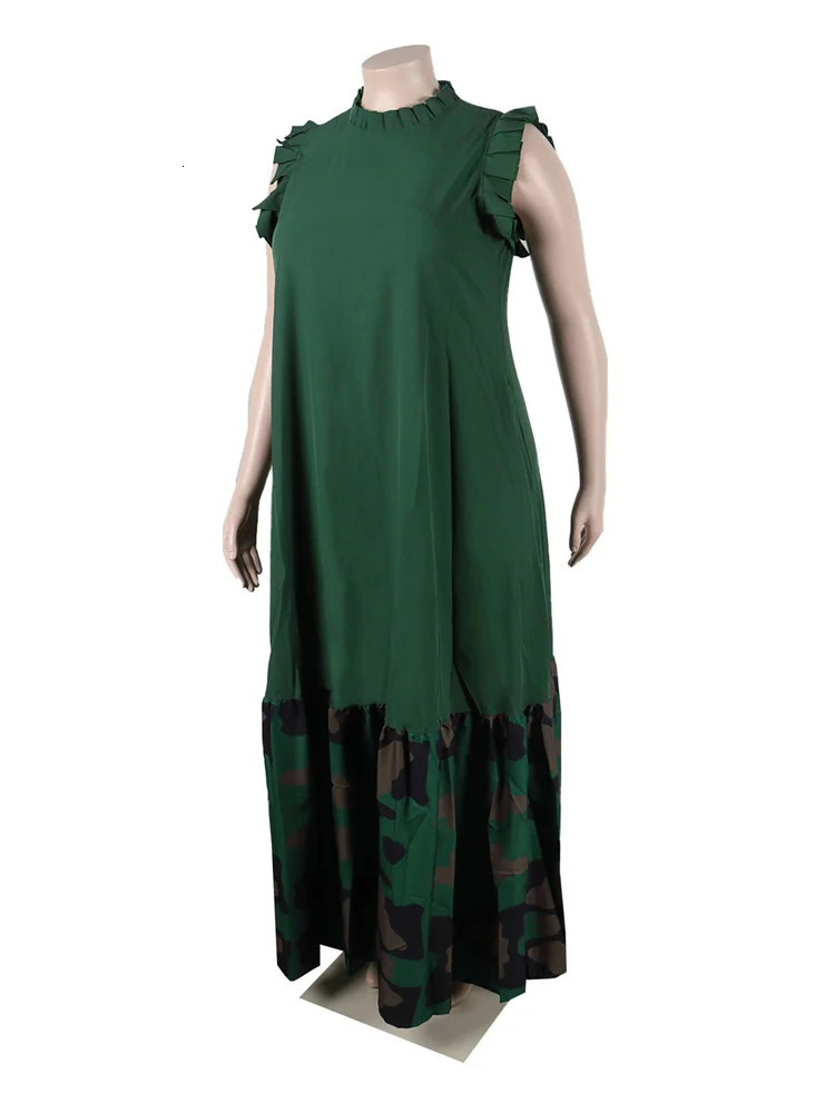 Wmstar Plus Size Dresses for Women Party Summer Clothes Patchwork Elegant Full Length Fashion Maxi Dress Wholesale Drop 240530