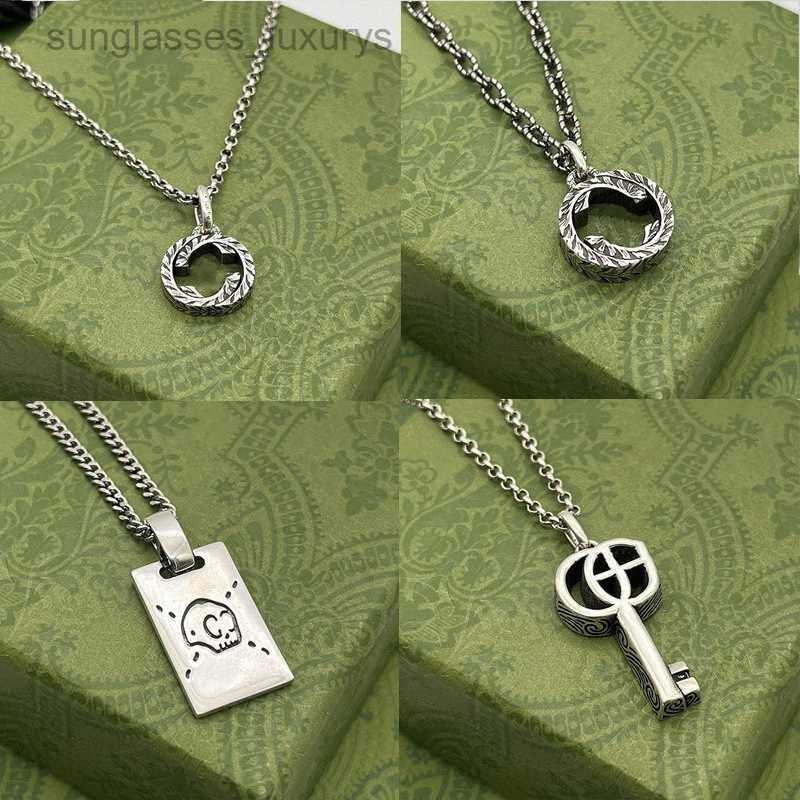 High Quality designer jewelry necklace 925 silver chain mens womens key pendant skull tiger with letter designer necklaces fashion gift G671