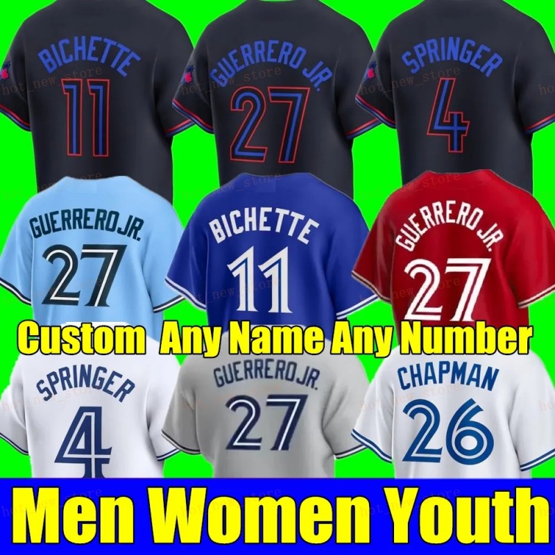 Custom 2024 City Connect 27 Vladimir Guerrero Jr. Baseball Jersey Bo Bichette Alejandro Kirk George Springer oronto Kevin Gausman Kiermaier Blue Jays Joey Votto