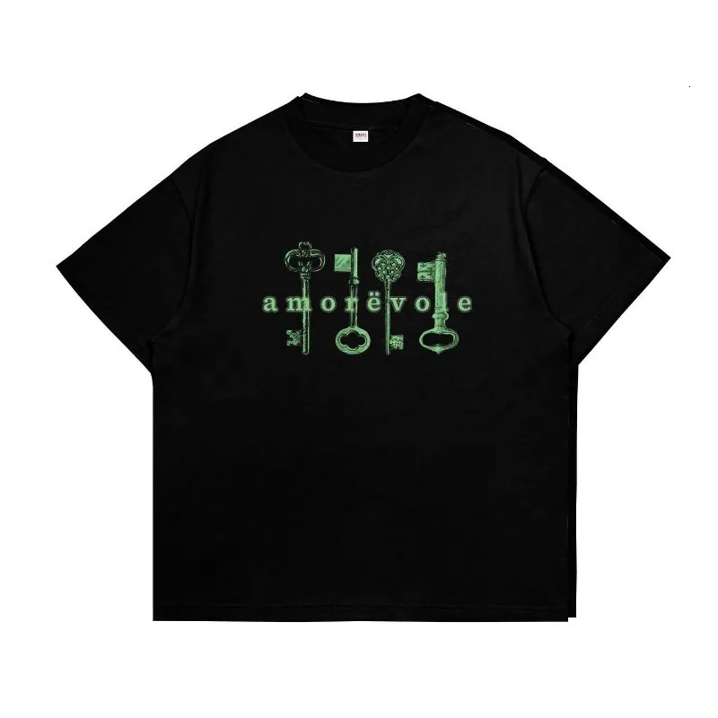 American street fashion hip hop alphabet print oversized T-shirt for men Y2k Gothic Harajuku trend loose casual couple T-shirt 240527