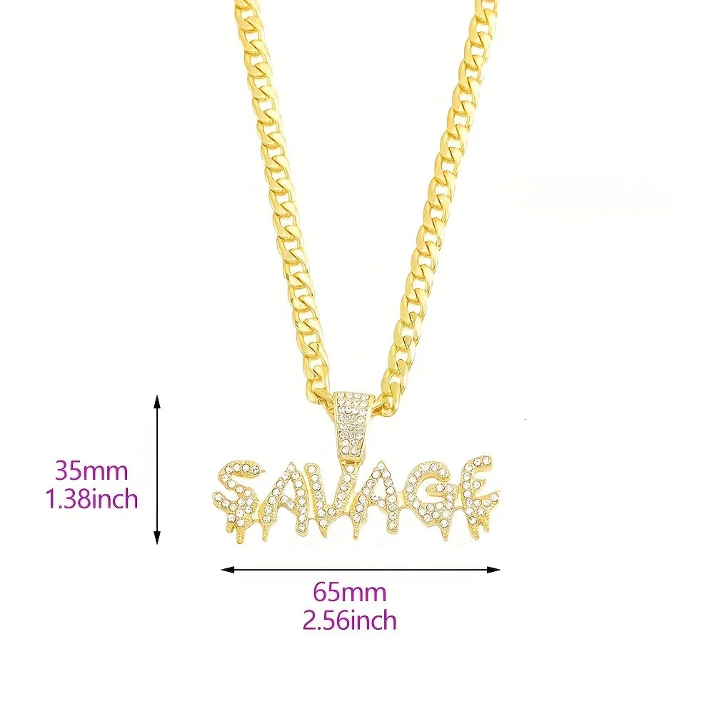 Hip hop Skull Cross Letter Pendant Cuban Link Chain Necklace Men Iced Out Fashion Full Rhinestone Necklaces Jewelry Wholesale 240531