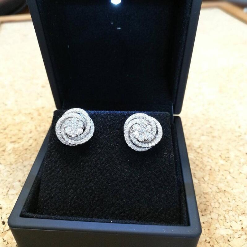 Rulalei 2024 Elegant Sterg Sier Stud Earrings with Lab Moissanite Zircon 4