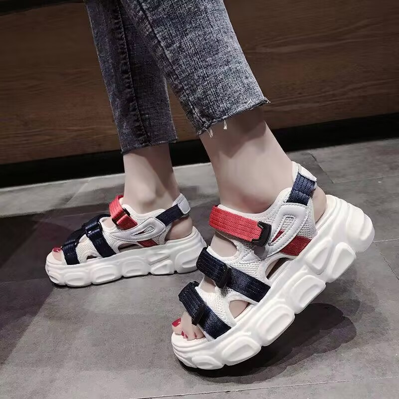 Summer Lovely Sequins Sandals High Quality Fashion New Comfortable Versatile Platform Loose Cake Casual Women's Shoes