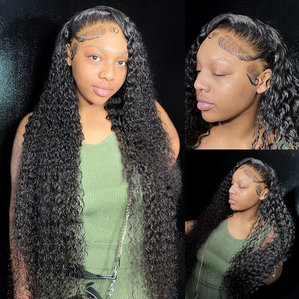 Wholesale Water Wave Curly 13x6 HD Lace Frontal Wig Brazilian 30 40 Inch 13x4 Glueless Loose Deep Wave Human Hair Lace Front Wig for Women