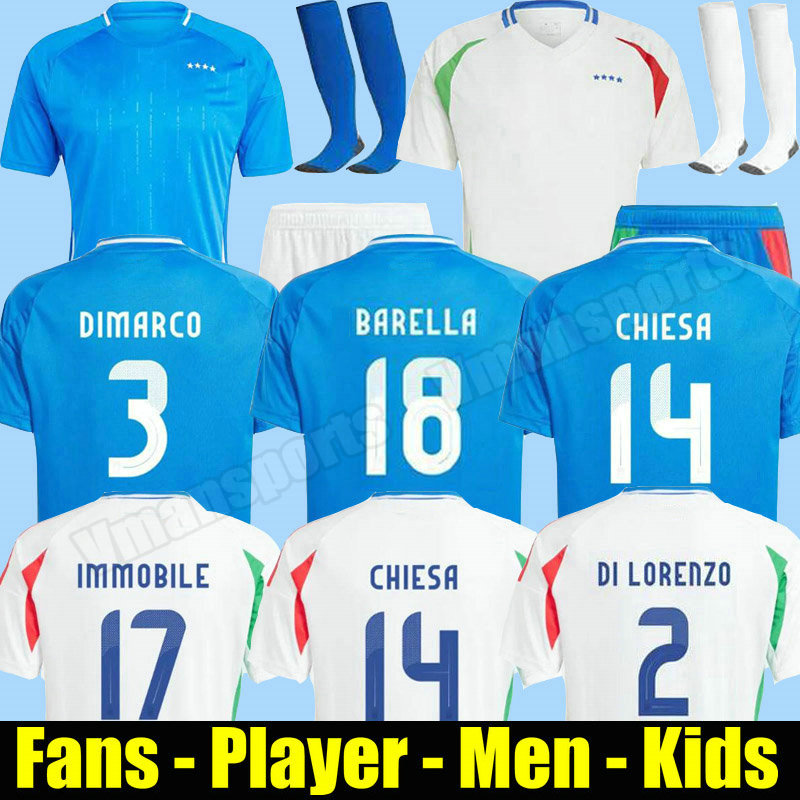 2024 2025 Italia BONUCCI soccer Jerseys JORGINHO INSIGNE VERRATTI FOOTBALL SHIRTS CHIESA BARELLA CHIELLINI PELLEGRINI 24 25 ItalyS men kids FANS Player
