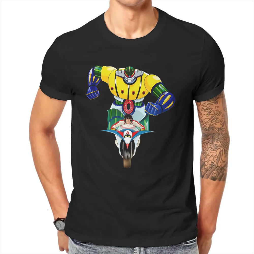 Kotetsu Jeeg Robot Anime Tshirt Vintage Grunge Mens Streetwear Tops Big Size Cotton O-Neck T Shirt 240601