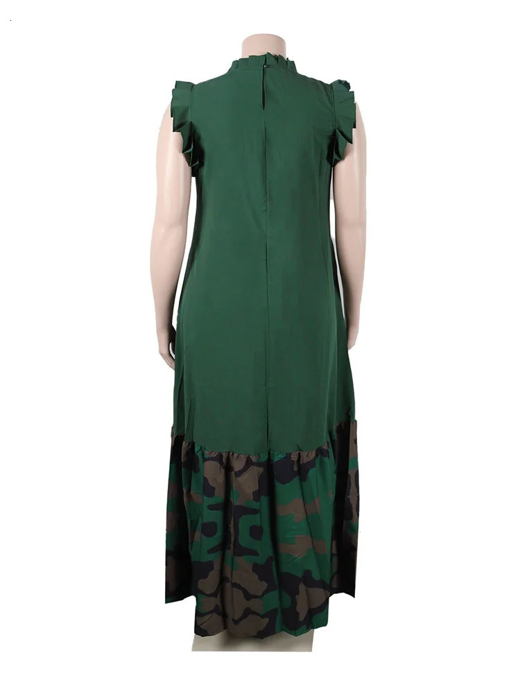 Wmstar Plus Size Dresses for Women Party Summer Clothes Patchwork Elegant Full Length Fashion Maxi Dress Wholesale Drop 240530