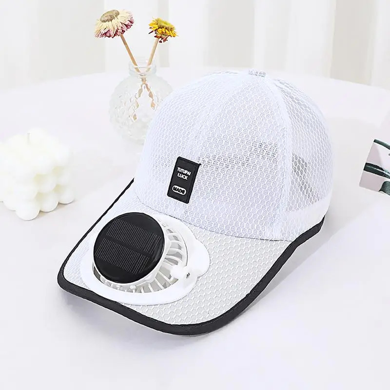 Solar Fan Caps Baseball Hats with Fans Baseball Hat Fan Hat Breathable Beach Hat with Cooling Fan UV Protection Hats 240601