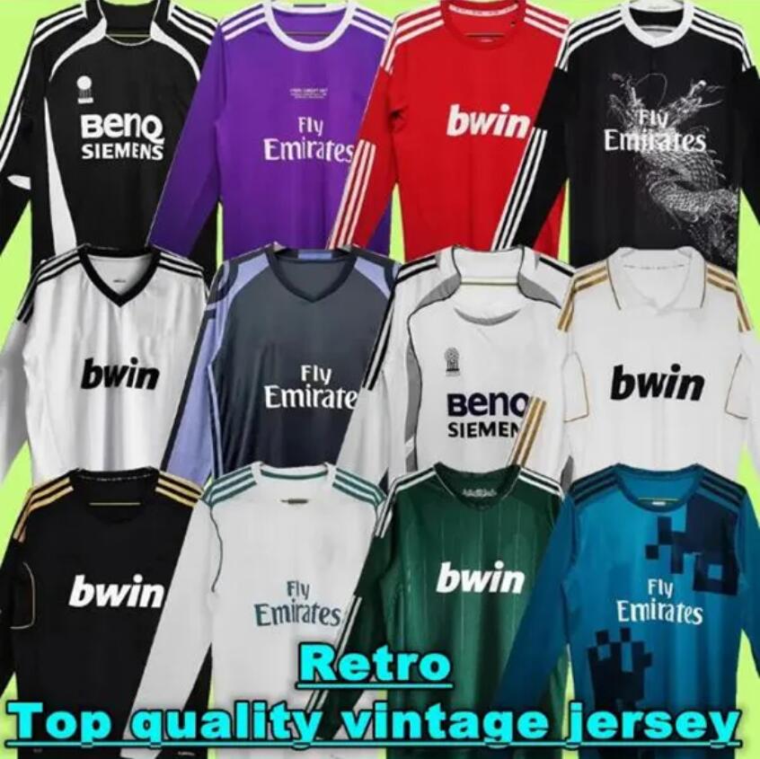 99 01 09 10 Retro Soccer Jerseys long sleeves Football Shirt KAKA RONALDO GUTI BENZEMA SEEDORF CARLOS 11 13 14 15 16 17 18 real madridjerseys ZIDANE RAUL Vintage FIGO