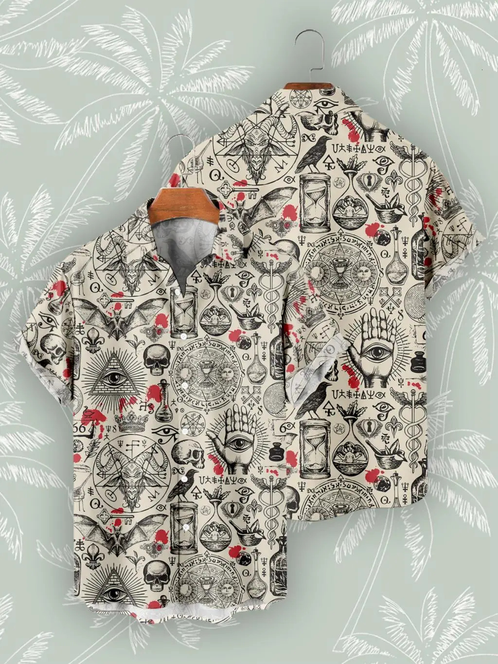 Hawaiian Shirts For Mens Skull Summer Casual Short Sleeve Y2k High Quality Oversized Streetwear Vintage Beach Tops Clothing 240529