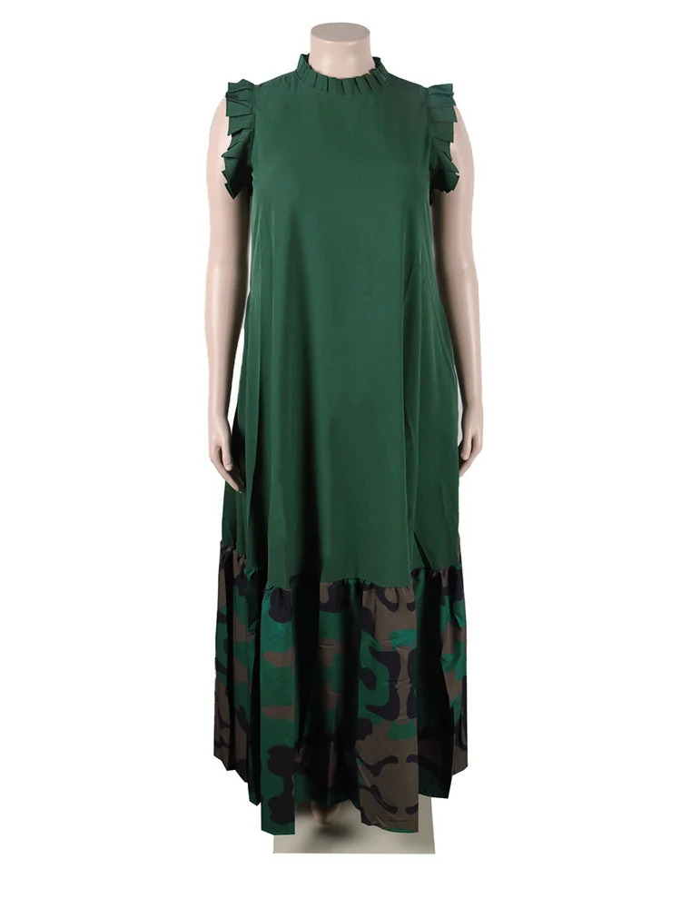 Wmstar Plus Size Dresses for Women Party Summer Clothes Patchwork Elegant Full Length Fashion Maxi Dress Wholesale Drop 240530