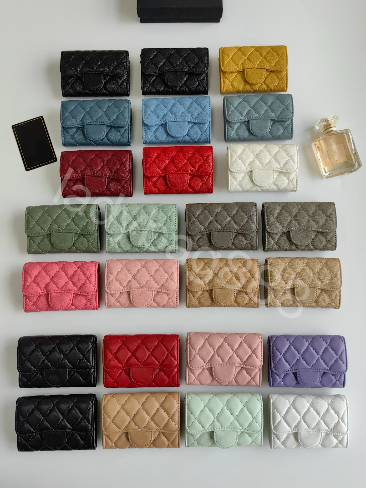 Luxury brand cc wallet cardholder classic design caviar sheepskin