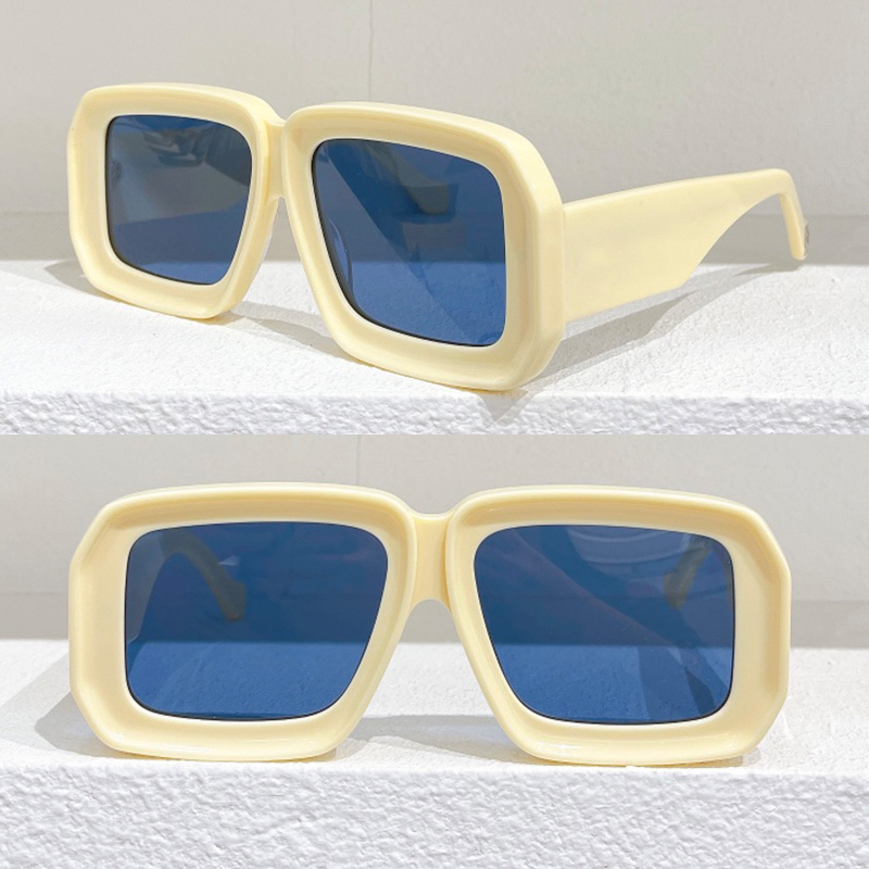 Summer LW40064U Designer Sunglasses Women Black Acetate Oval Frame with Red Lens Sunshade Mirror Trendy Retro Style Neutral Luxury Sunglasses