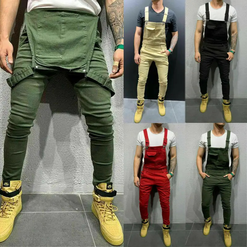 Mens Denim Jeans Overalls Dungarees Bib Jumpsuits Pants Playsuit Trousers 240521