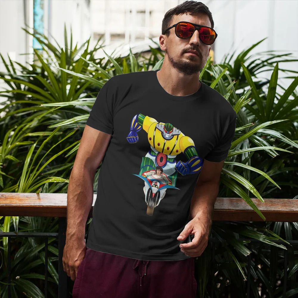 Kotetsu Jeeg Robot Anime Tshirt Vintage Grunge Mens Streetwear Tops Big Size Cotton O-Neck T Shirt 240601