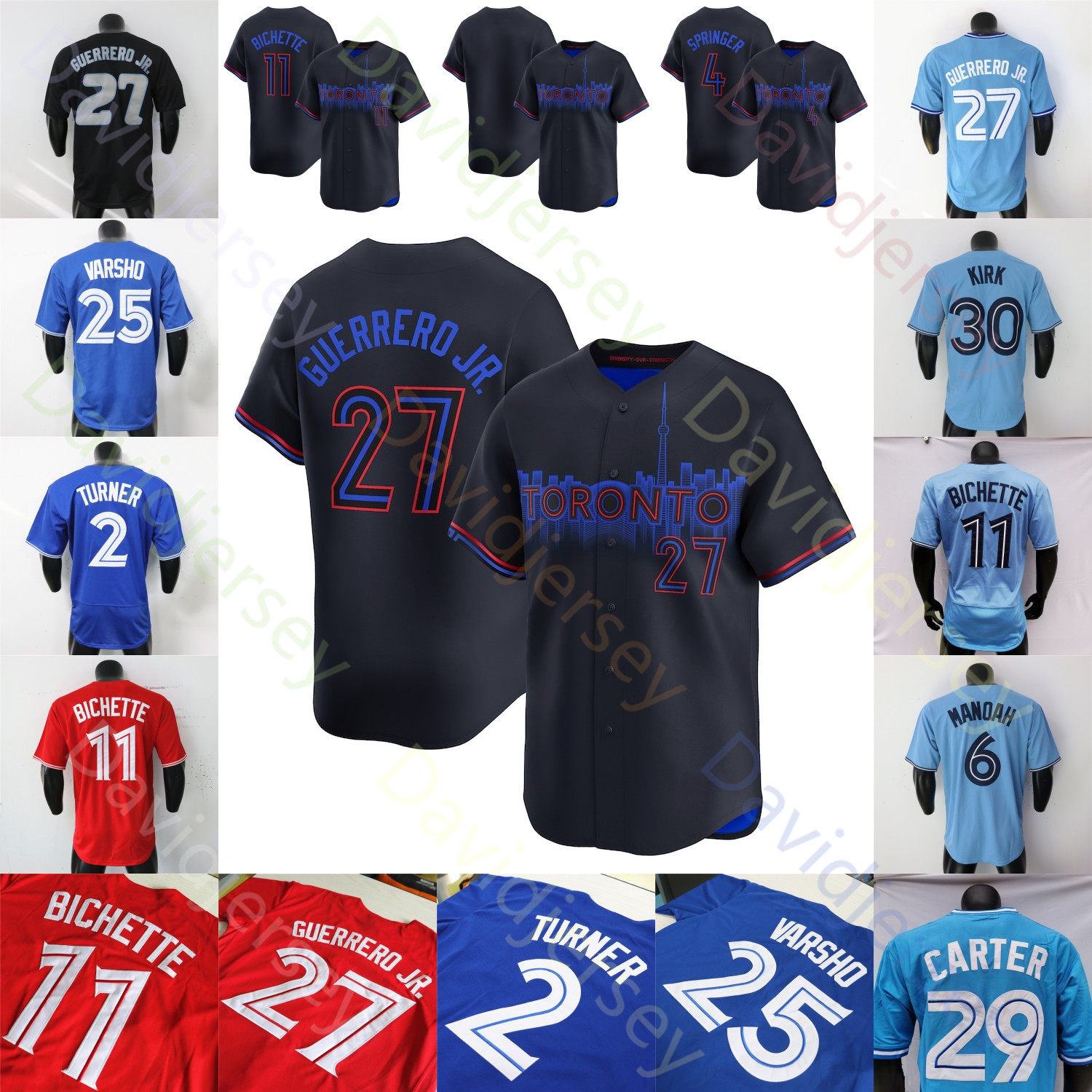 2024 City Jersey Vladimir Guerrero Jr. Bo Bichette George Springer Daulton Varsho Alek Manoah Daniel Vogelbach Kevin Gausman Orelvis Martinez Tiedemann Mayza
