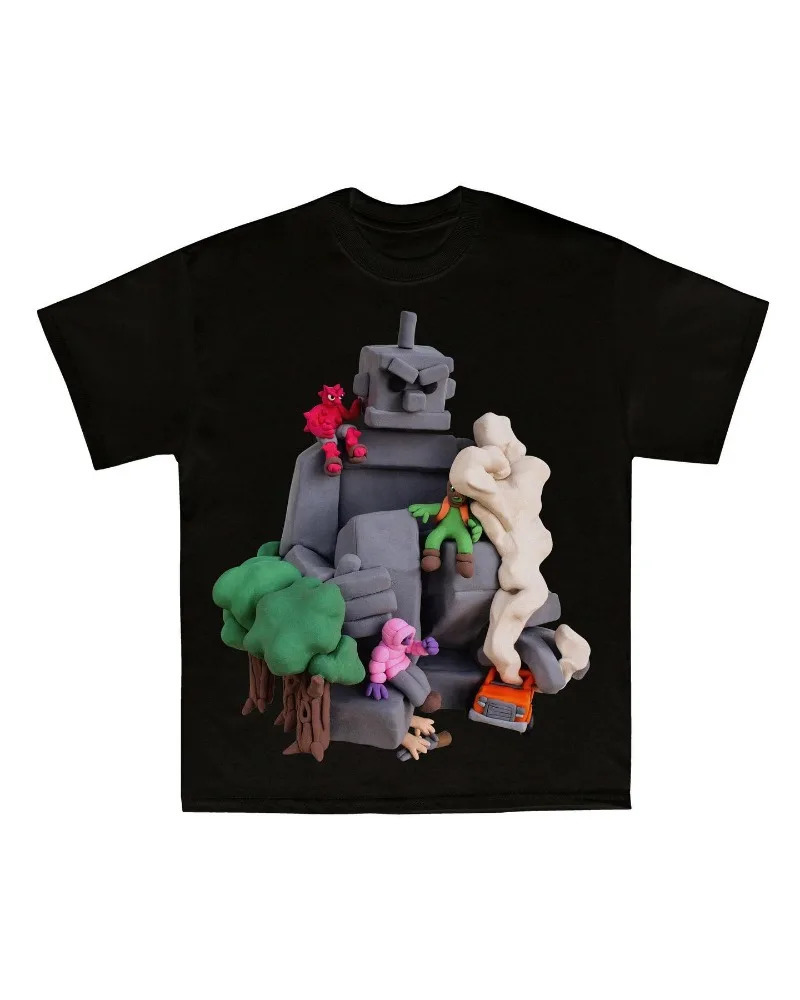 American Gothic Punk Cartoon Letters Printed Oversized T-Shirt Mens Retro Casual Versatile Loose Round Neck Short Sleeve Top 240530