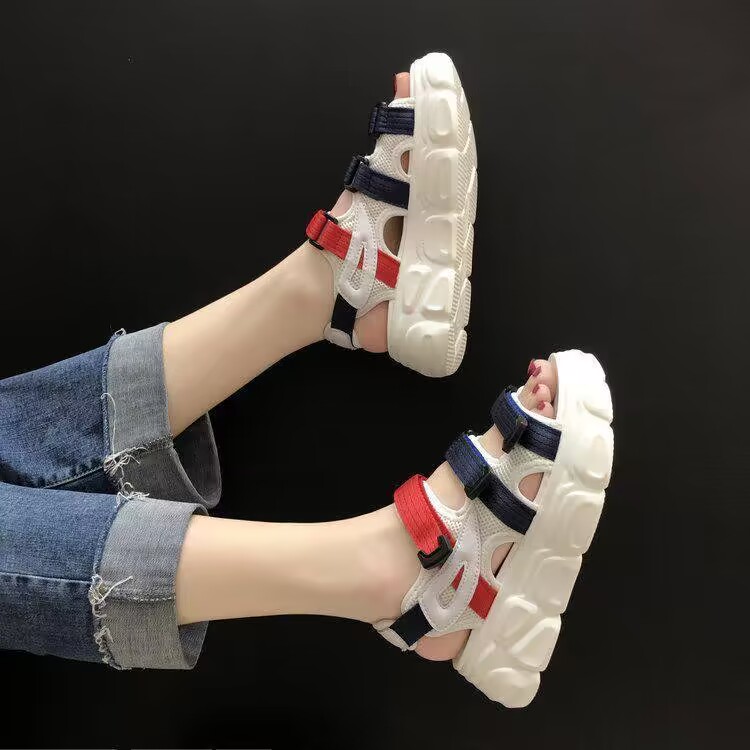Summer Lovely Sequins Sandals High Quality Fashion New Comfortable Versatile Platform Loose Cake Casual Women's Shoes