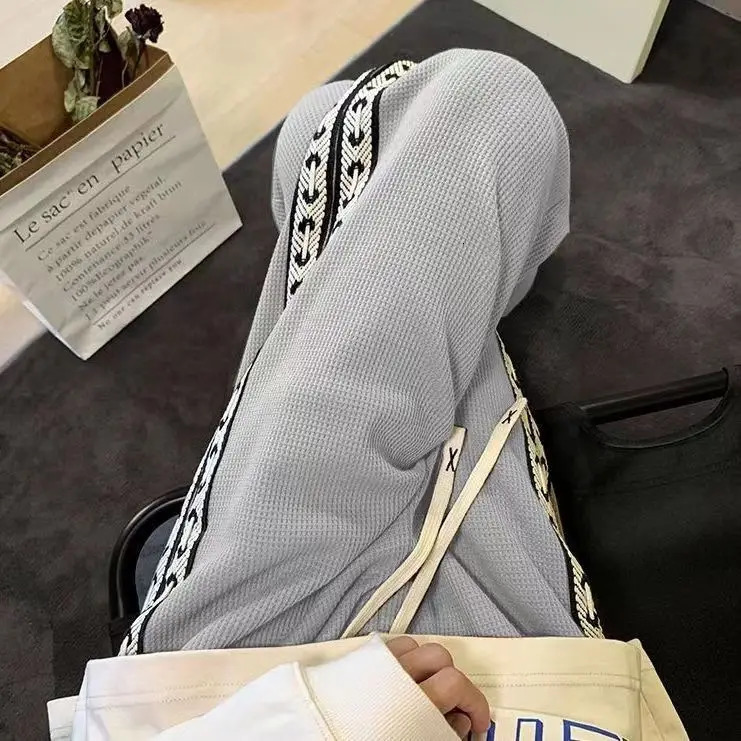 American High Street Casual Jogger Pants Mens Womens Sweatpants Y2K Clothes Straight Wide leg Baggy Pants Trousers Streetwear 240527