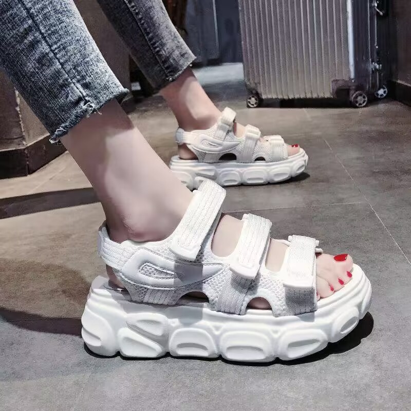 Summer Lovely Sequins Sandals High Quality Fashion New Comfortable Versatile Platform Loose Cake Casual Women's Shoes