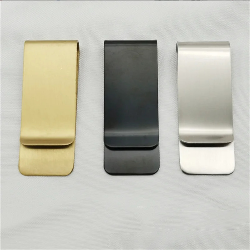 Vintage Solid Brass Money Clip Wallet Thickness Metal Men Cash Bill Clamp Holder ID Credit Card Folder For Male Mini Purse 240510