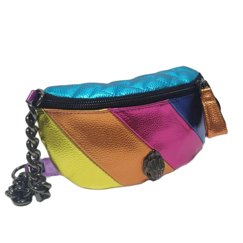 Style Waist Packs Fashion Women Colorful Chest Bag Rainbow Purse Eagle Metal On The Front Flap Swagger Bag Sports Bag 240601
