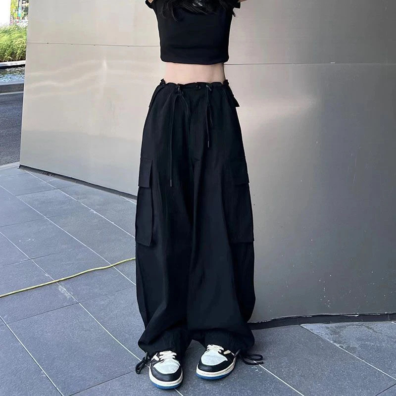 Y2K Cargo Pants Women Oversized Wide Leg Sweatpants Streetwear High Waist Baggy Joggers Harajuku Hip Hop Casual Sports Trousers 240530