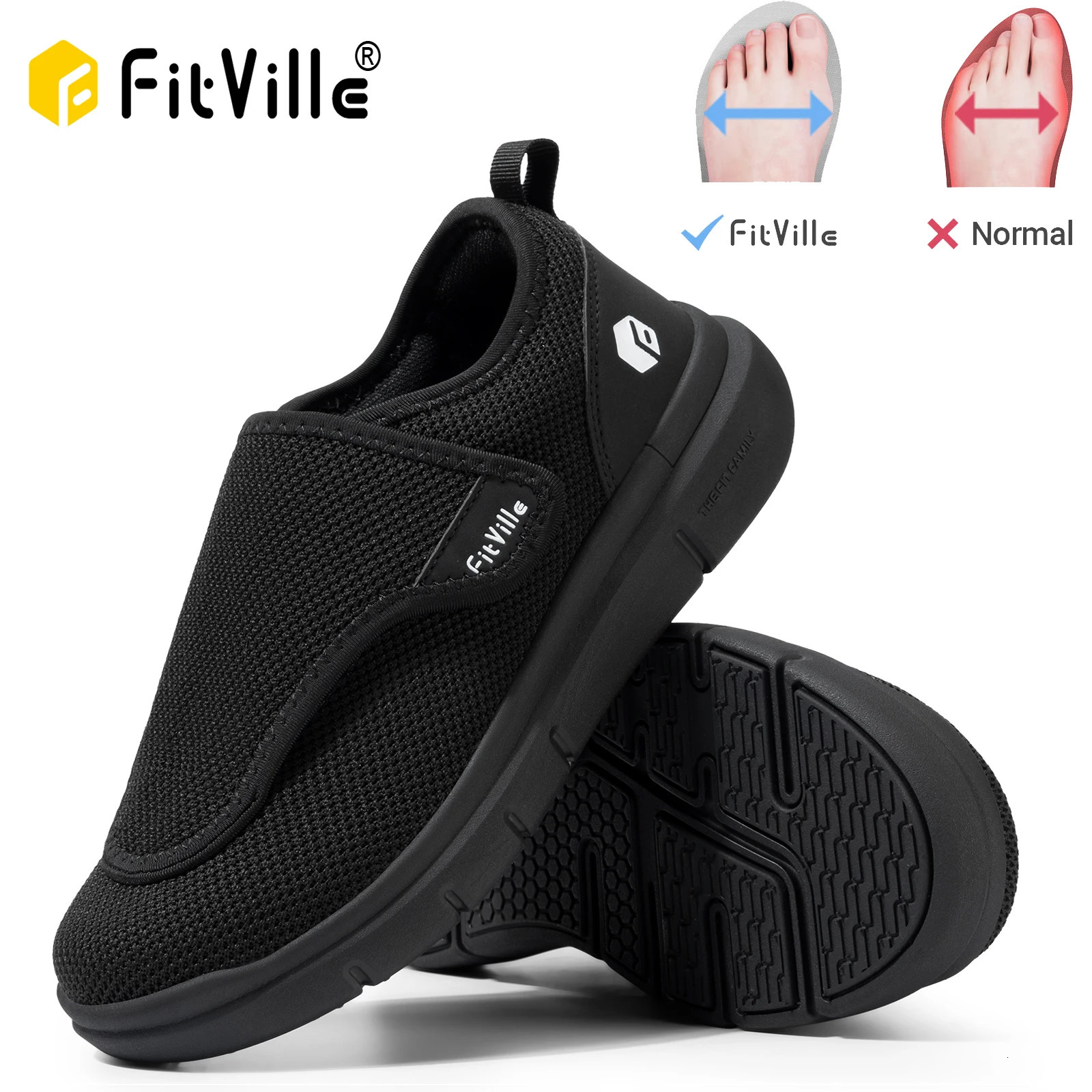 Fitville Womens Diabetic Shoes Wide Width Walking Shoes Casual Breathable for Swollen Feet Elderly Foot Pain Relief Neuropathy 240603