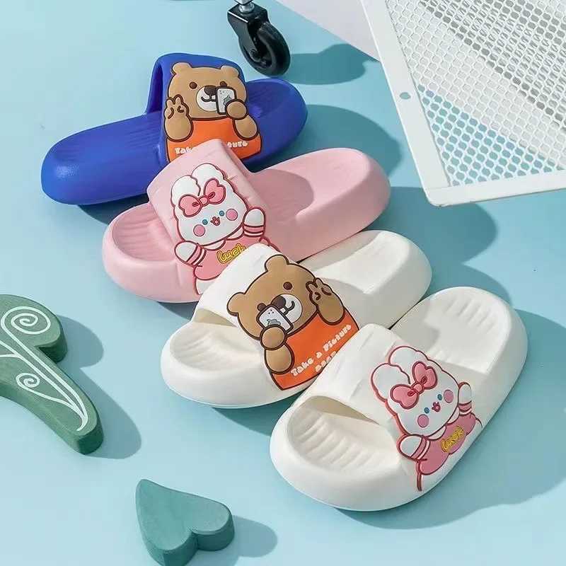 Slipper Children Slippers Summer Cute Anti Slip Boys Slippers Cartoon Soft Soled Girls Bathroom Slippers Kid Home Slippers H241217