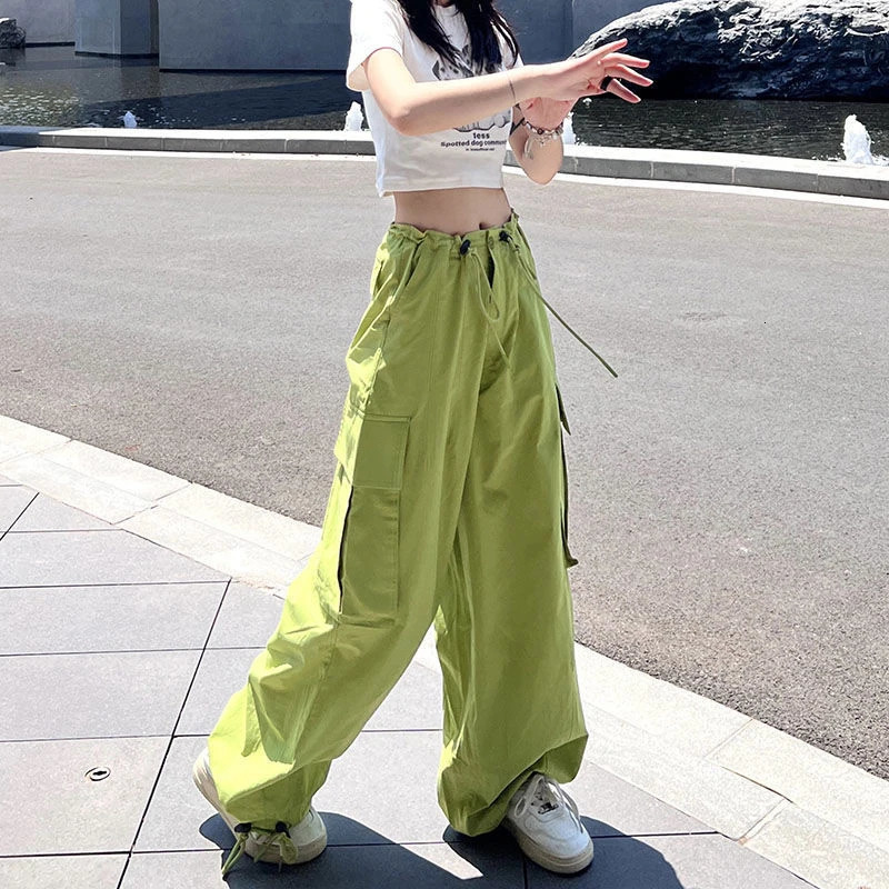 Y2K Cargo Pants Women Oversized Wide Leg Sweatpants Streetwear High Waist Baggy Joggers Harajuku Hip Hop Casual Sports Trousers 240530