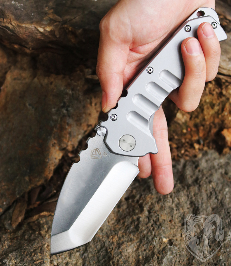 2Models Medford Folding Knife 3.74'' D2 S Blade Stone Wash Steel/G10 Handles Outdoor Self Defense Tactical Survival Knives EDC Tools