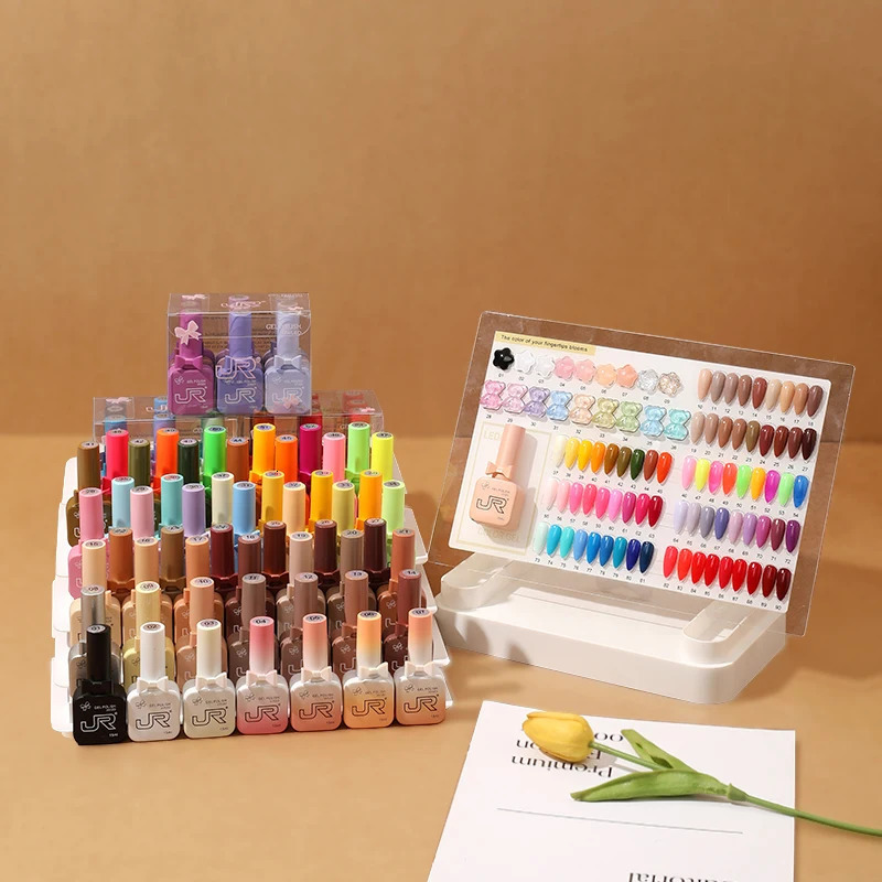 JR 9pcs 15ml gel nail polish set including red pink nude gel polishing set UV LED soap set home DIY primer gift 240528