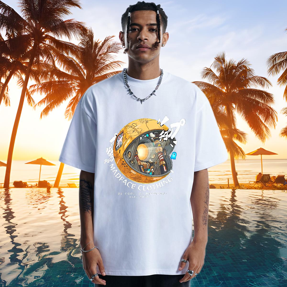 Loose Man T Shirts Crew Neck Cotton Sport Men Clothes T-Shirt Black Oversized Designer Clothings
