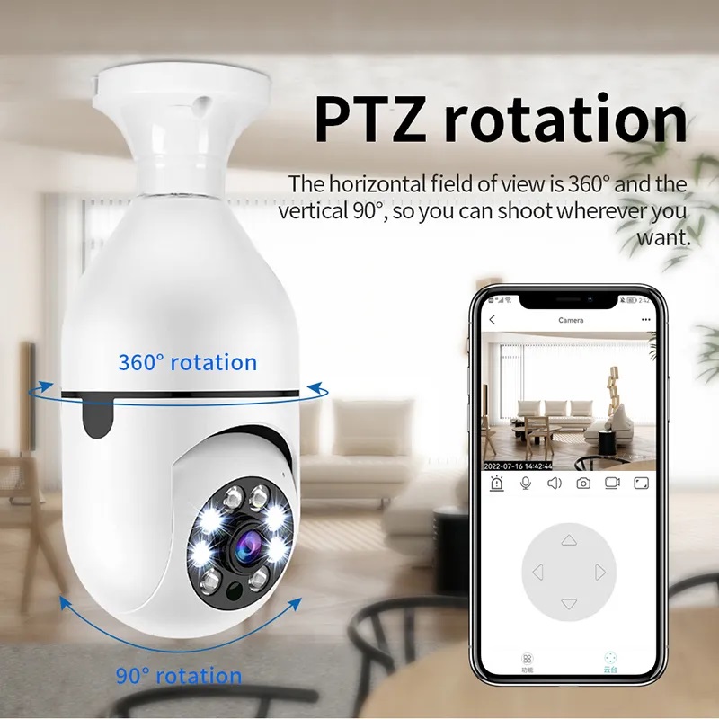 A6 200W E27 Bulb Surveillance Camera 1080P Night Vision Motion Detection Outdoor Indoor Network Security Monitor Cameras