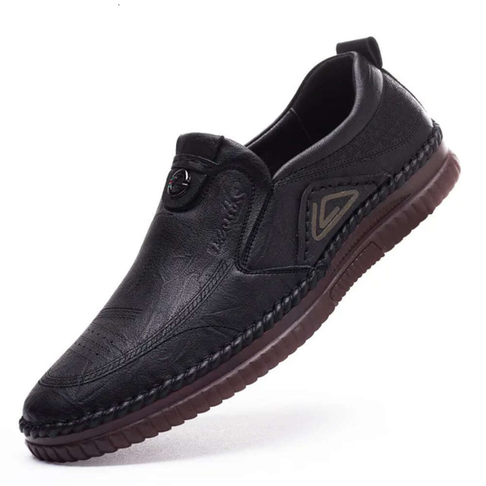 Ddmysports Men S Leather Classic Slip On Flat Summer Casual Shoes Soft Sole Sneakers Moccasin Loafers For New OUTDOOR