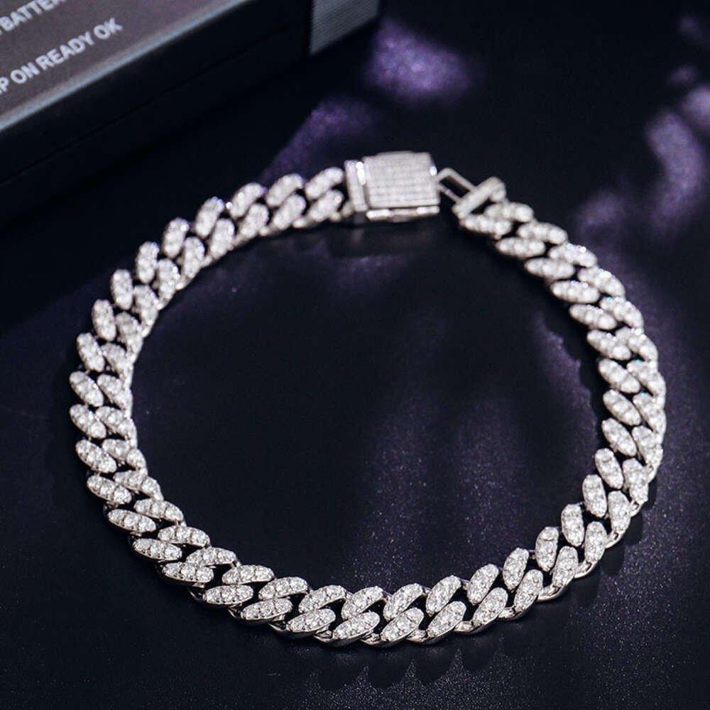 Necklace moissanite chain cuban link chaindiamond cuban chain Stylish mens necklaces 925 silver chain