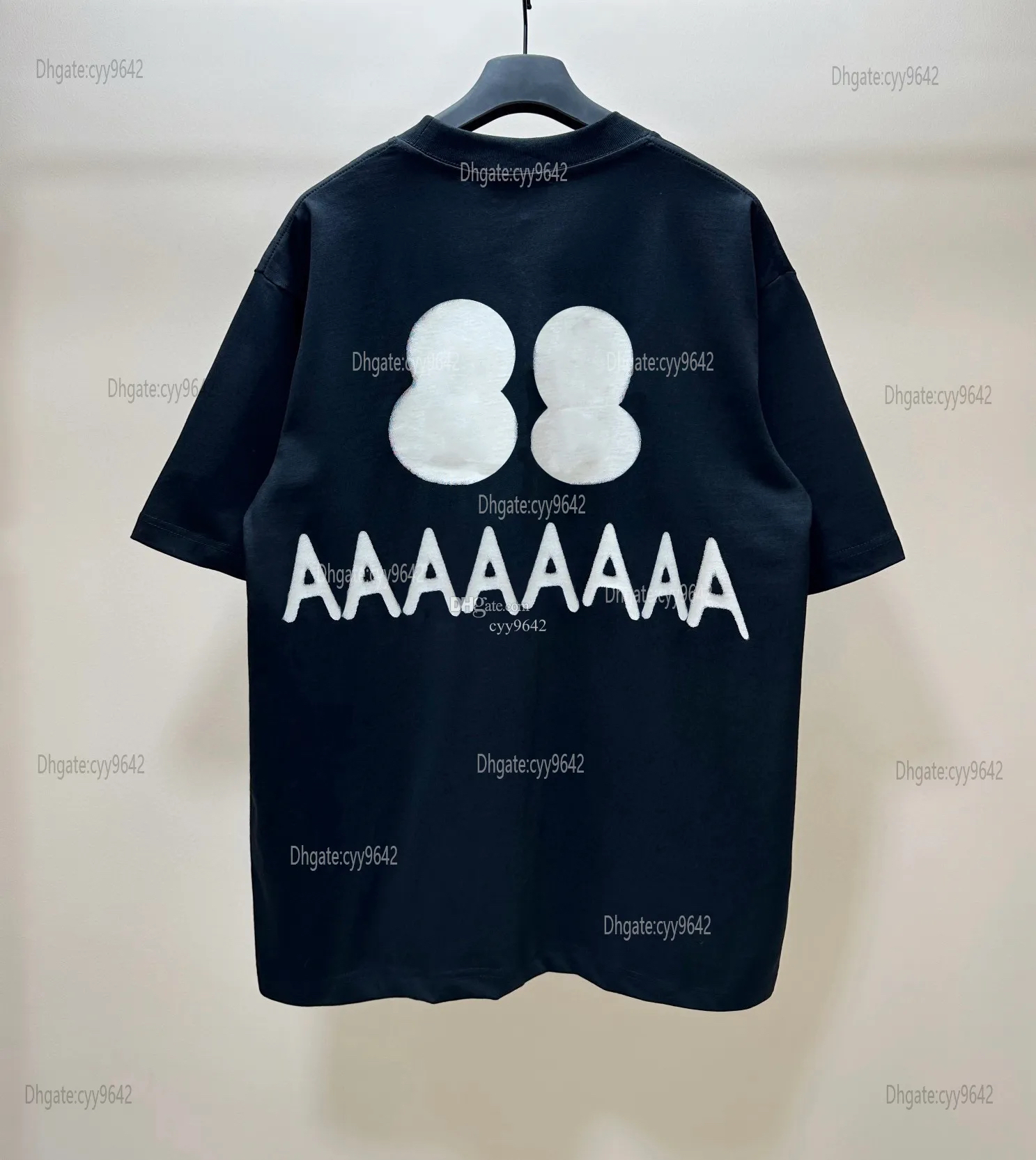 Men's Plus Tees & Polos t-shirts Custom woven and dyed fabric with comfortable and soft texture. Embroidered graffiti letter on the chest, loose fi cyy9642