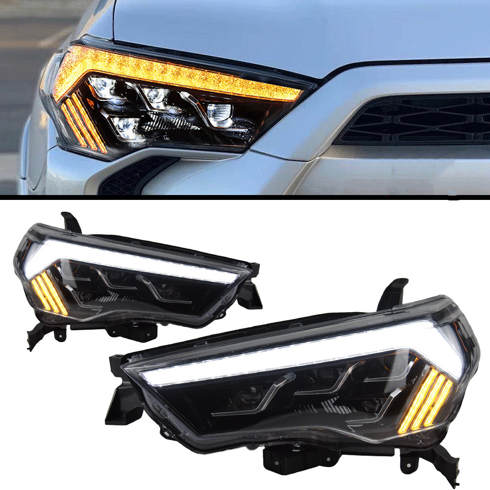 Headlight for Toyota 4 Runner 2014-20 20 LED Lamps Front Signal Headlight Replacement DRL Daytime Light