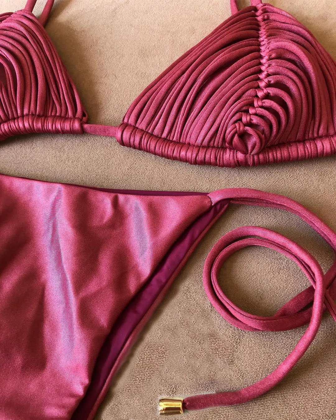 SEAURAL 2024 Brazilian Bikini Bandage Striped Swimwear Womens Swimwear Two Piece Set Womens Sexy Muji Good Quality Beach Suit Summer 240531