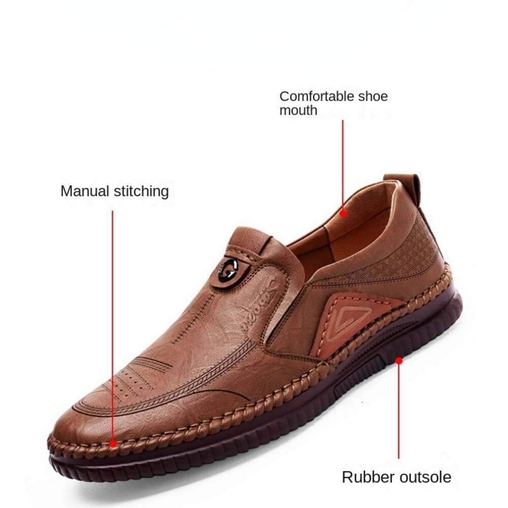 Ddmysports Men S Leather Classic Slip On Flat Summer Casual Shoes Soft Sole Sneakers Moccasin Loafers For New OUTDOOR